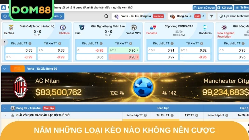 Nắm những loại kèo nào không nên cược